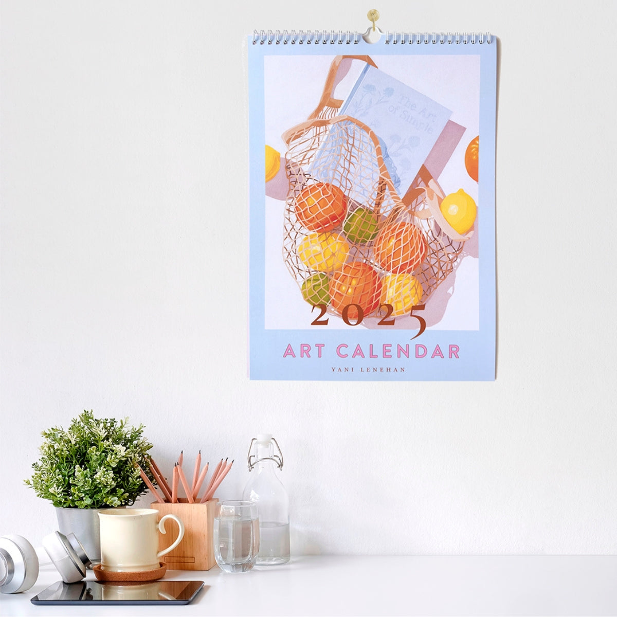 colorful family art calendar for your walls based on original still life vibrant, bright and fresh oil paintings by australian emerging artist yani lenehan