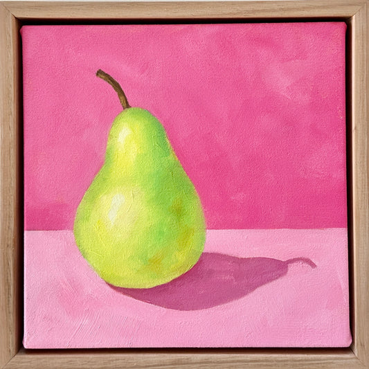 Green Pear on Pink Candy