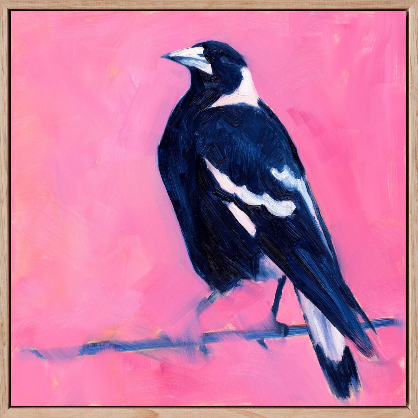 Pink Magpie Canvas Print