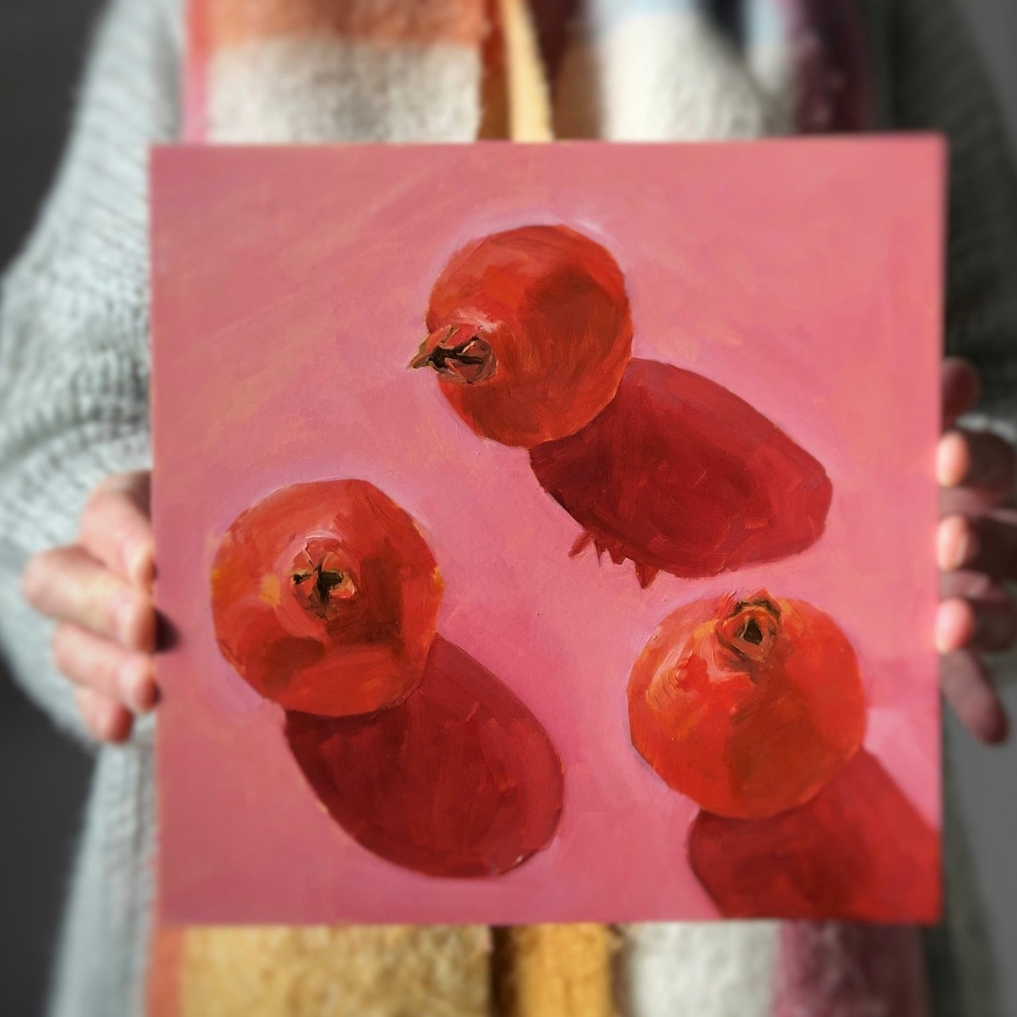 Pomegranates on Bright Pink