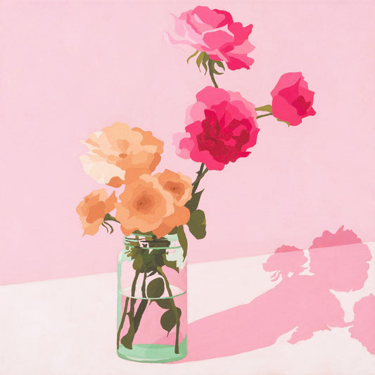 Roses on Pink Lavender Canvas Print