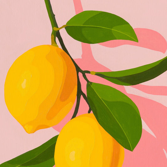 Whimsy Lemons on Blush Canvas Print