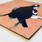 Sassy Magpie on Soft Peach - Sunday Mini Original Oil Painting