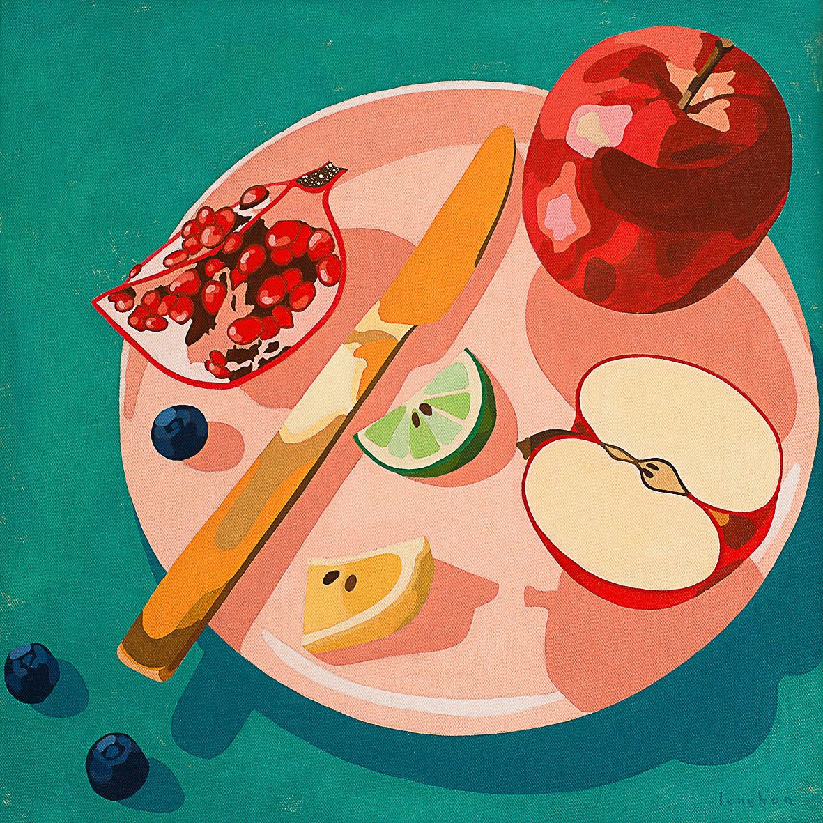 Yani Lenehan sells fine art prints for kitchen and dining spaces that add a splash of colour