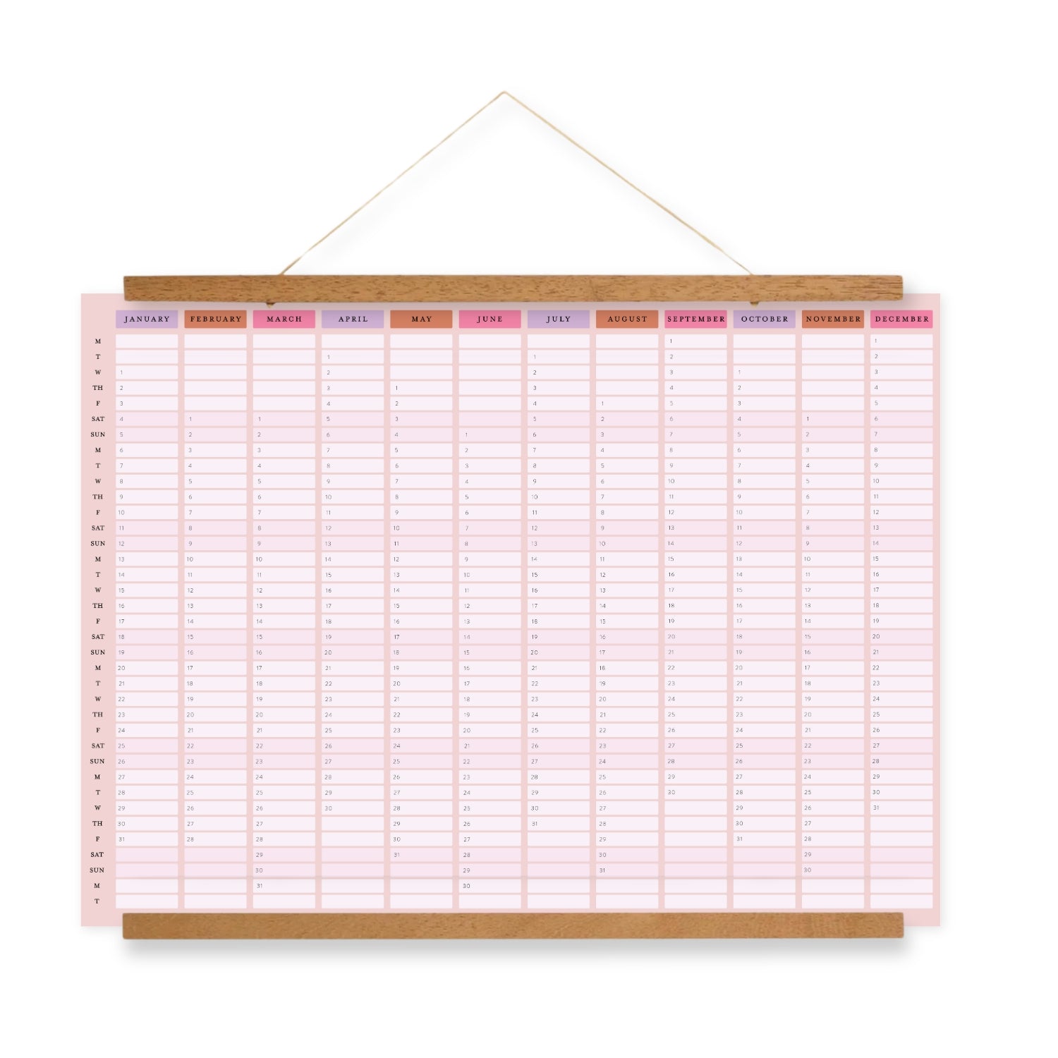 a2 size 2025 wall yearly planner calendar in bright and vibrant colors, perfect for your home or office