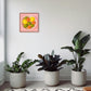 contemporary modern original oil painting of colourful lemons, mandarines and lime fruits in a bowl on a soft pink background