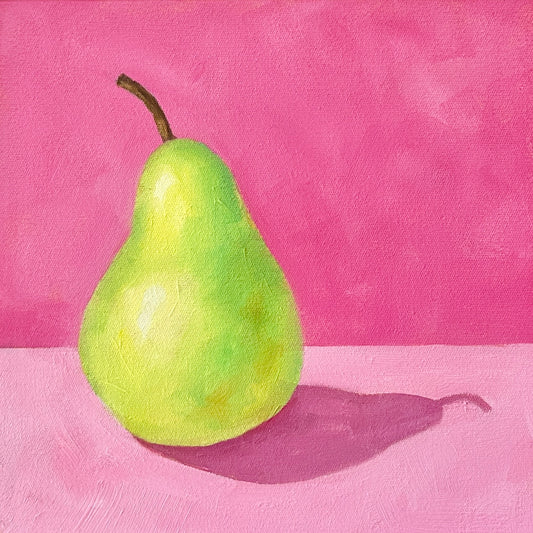 Green Pear on Pink Candy