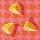 Houndstooth Citrus Burnt Orange Paper Print