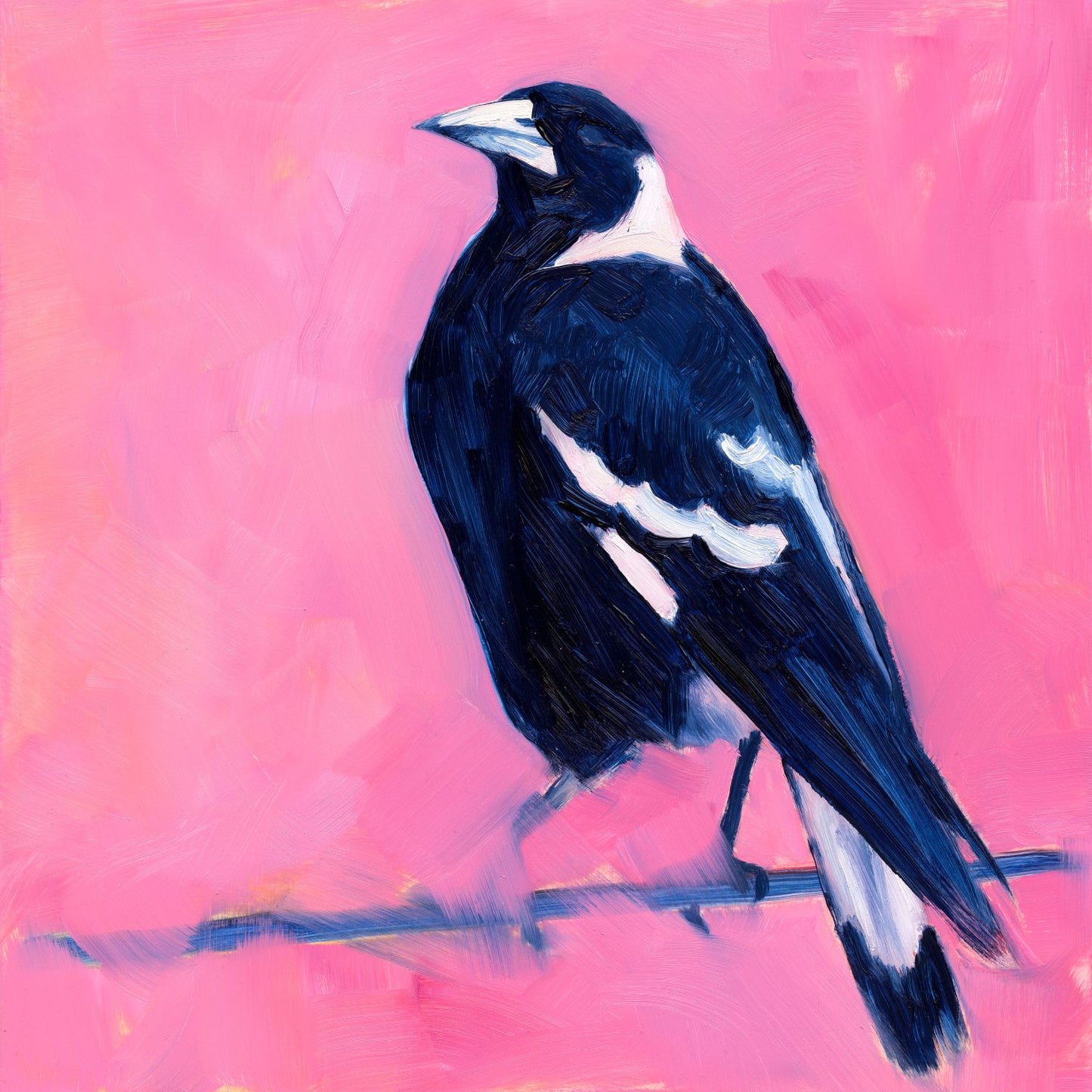 Pink Magpie Paper Print