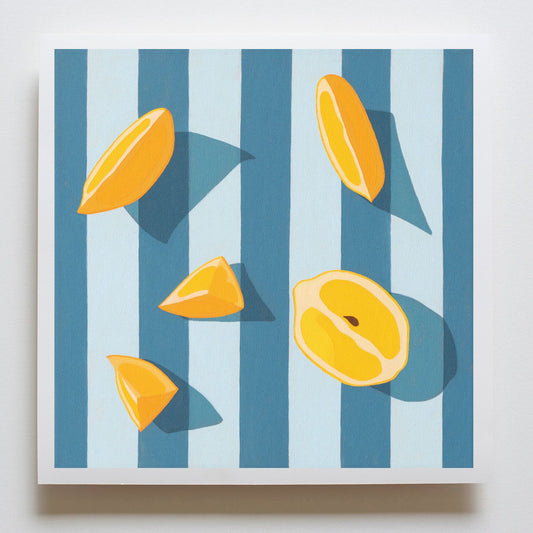 Stripy Lemons Paper Print