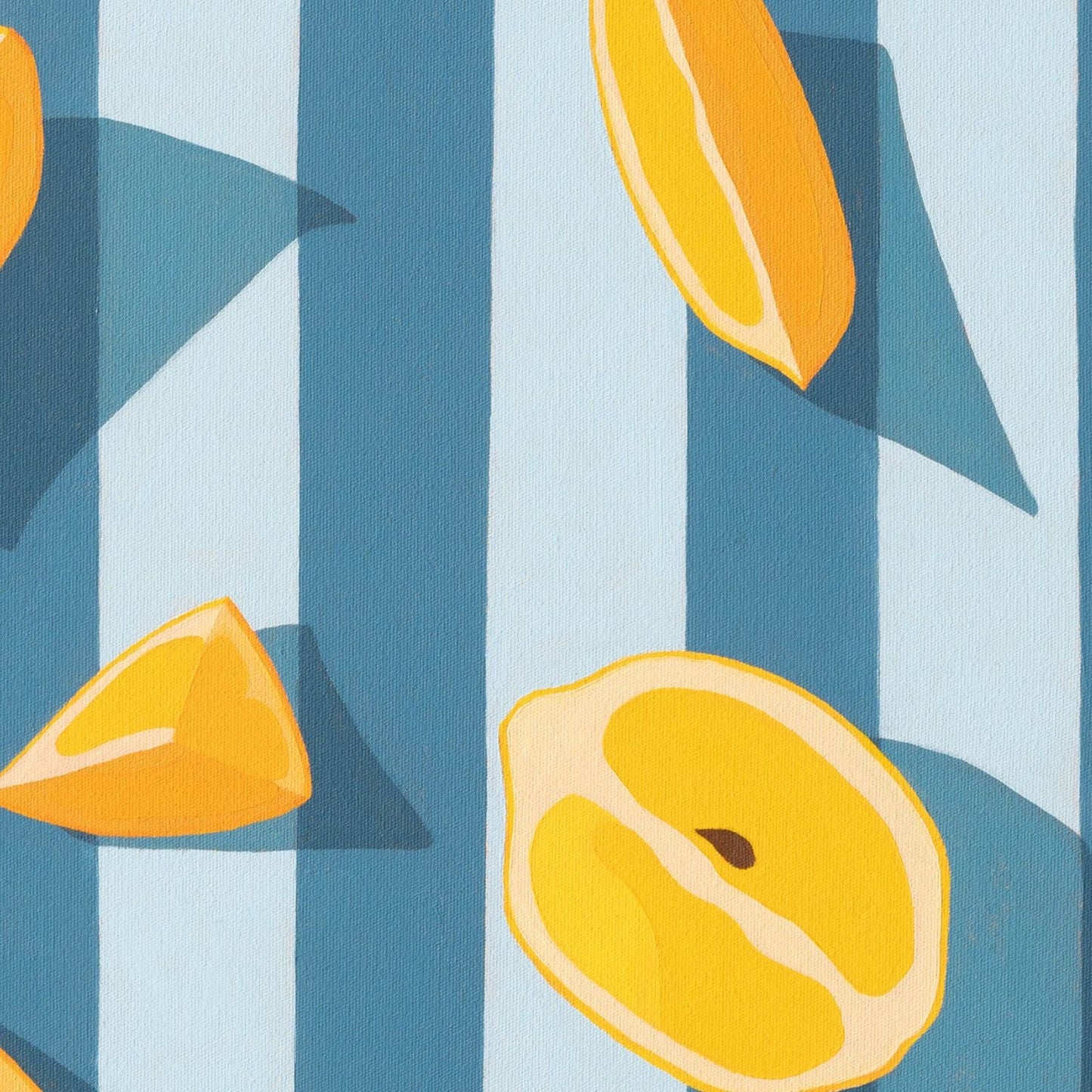 Stripy Lemons Canvas Print