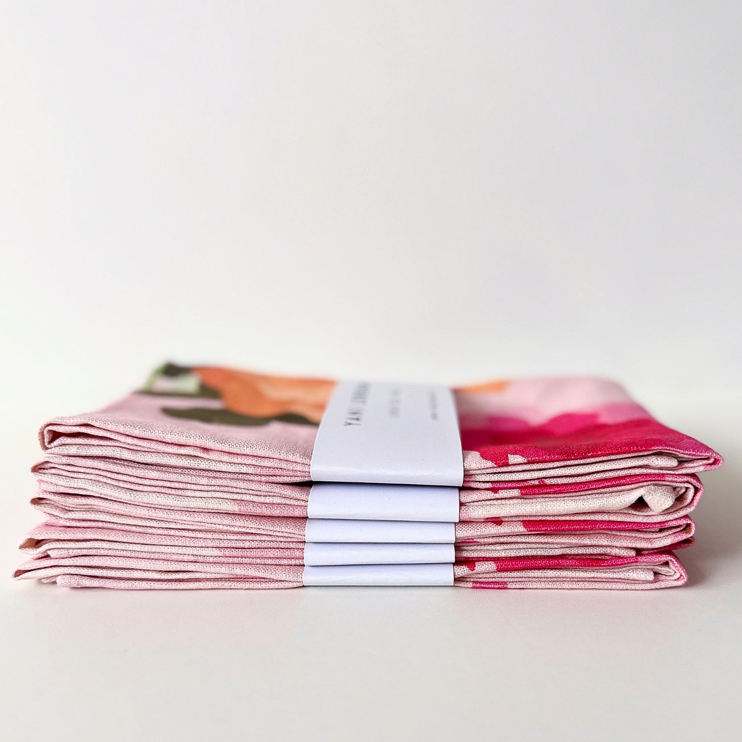100% pure linen contemporary colourful fruit art tea towel