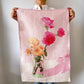 100% pure linen contemporary colourful fruit art tea towel