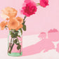 Roses on Pink Lavender Paper Print