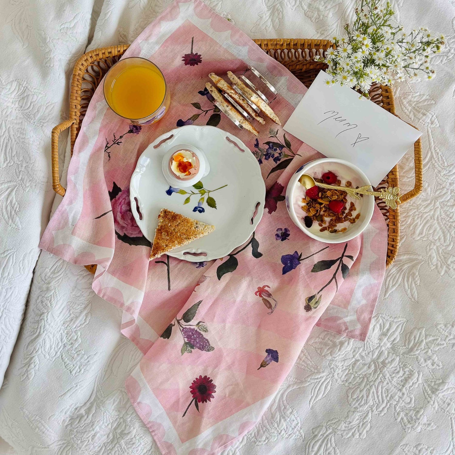 100% linen tea towel perfect for mother's day, a housewarming gift and to add a luxurious feel to your kitchen and home