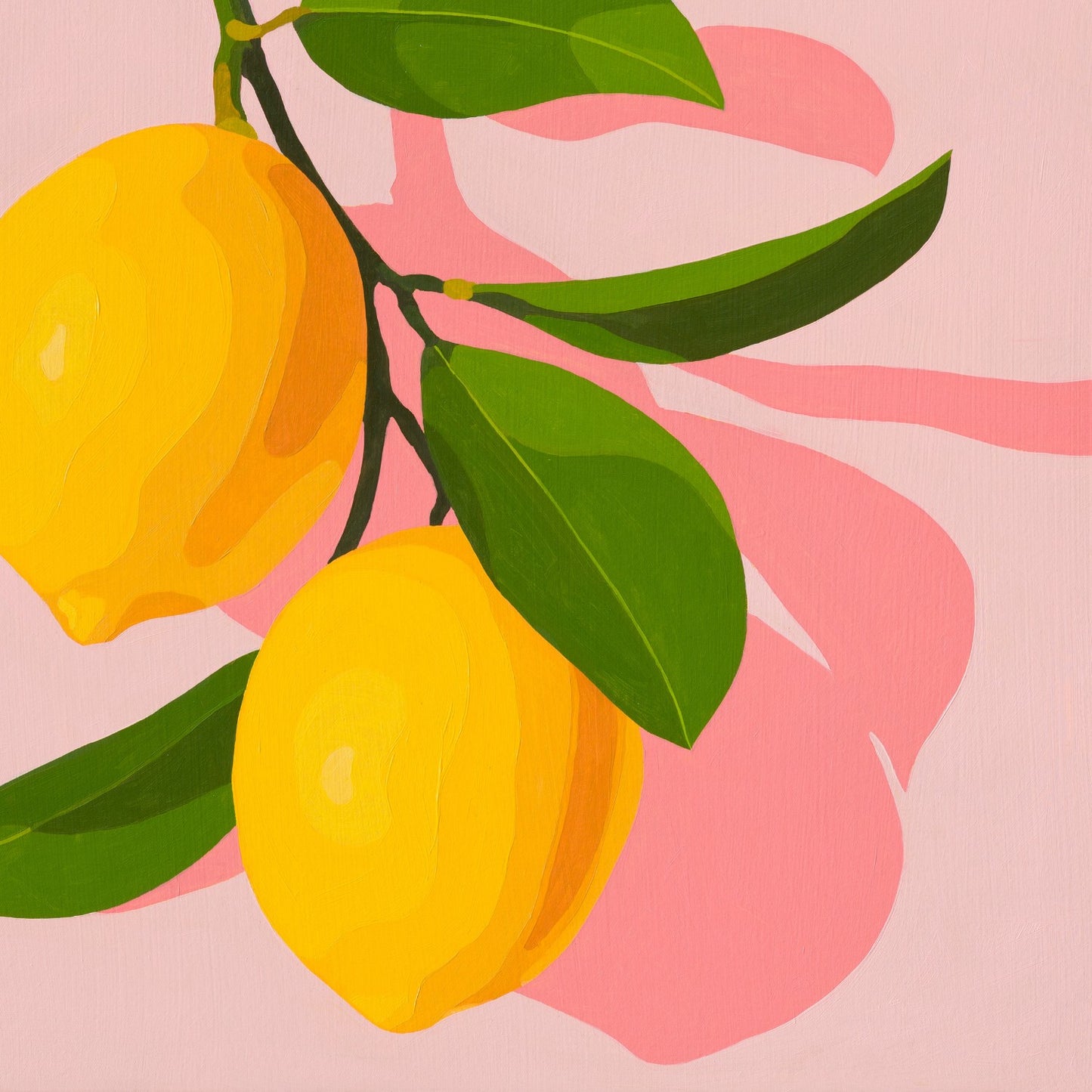 Whimsy Lemons on Blush Paper Print