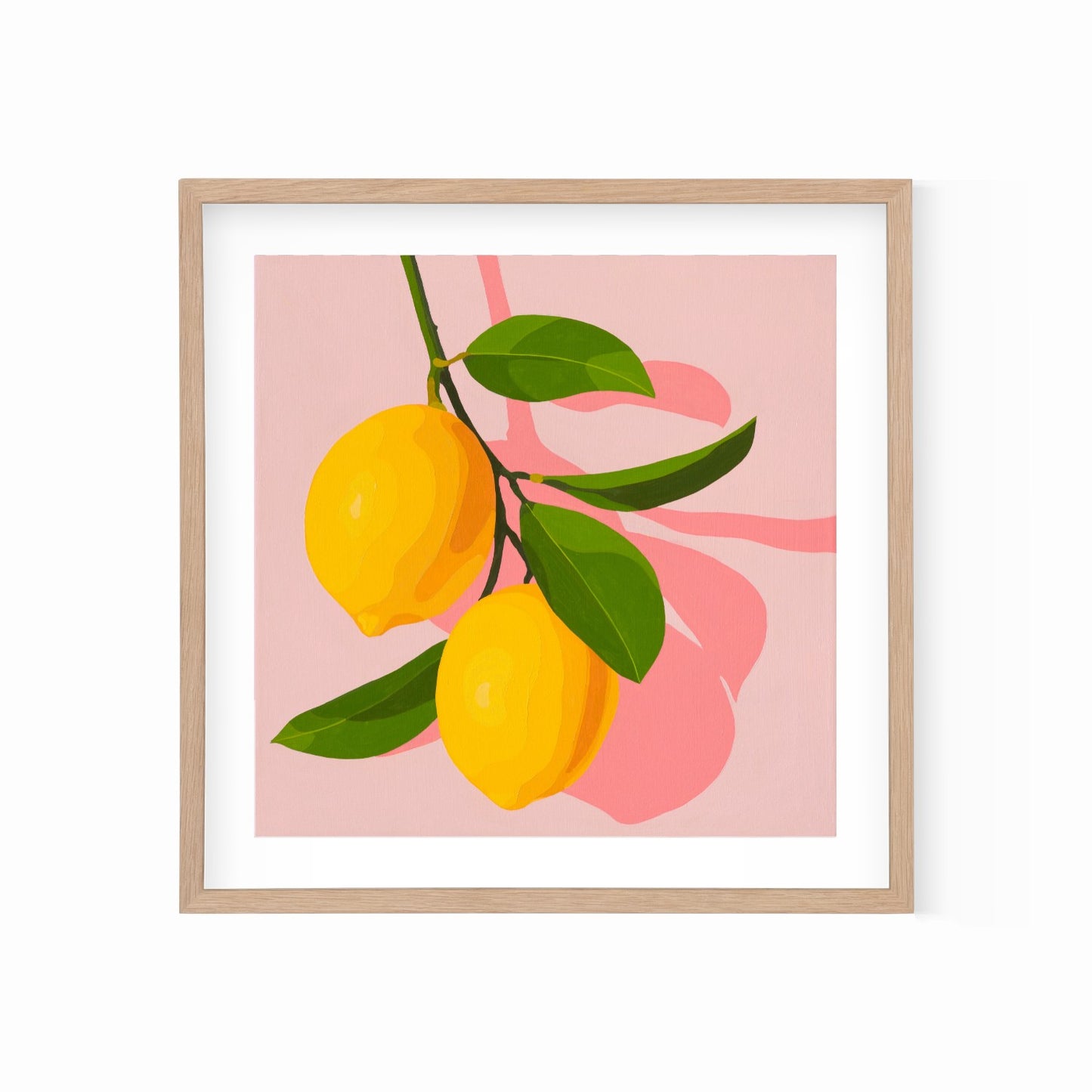 Whimsy Lemons on Blush Paper Print
