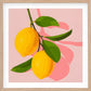 Whimsy Lemons on Blush Paper Print
