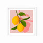 Whimsy Lemons on Blush Paper Print