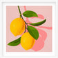 Whimsy Lemons on Blush Paper Print