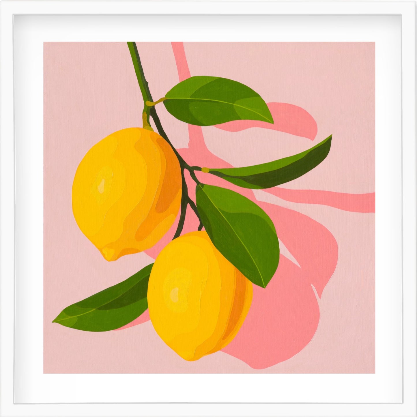 Whimsy Lemons on Blush Paper Print