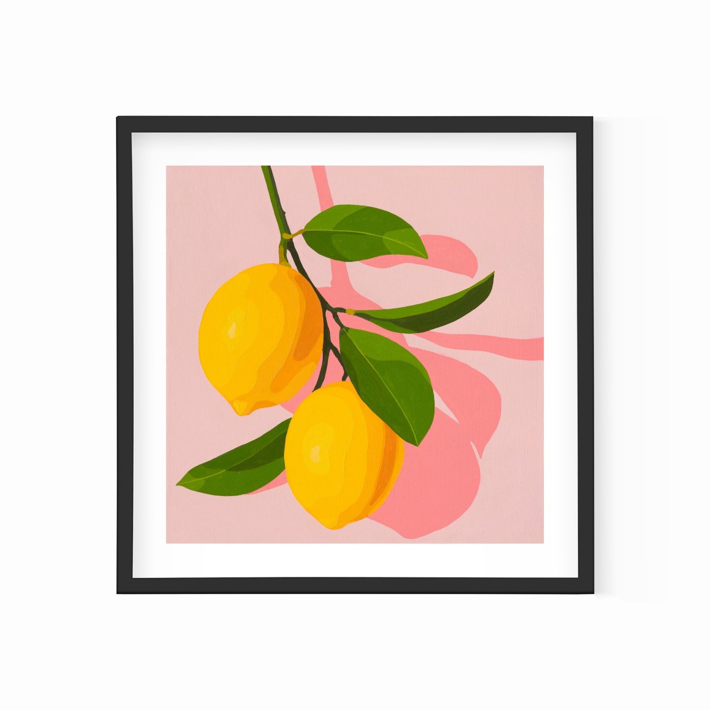 Whimsy Lemons on Blush Paper Print