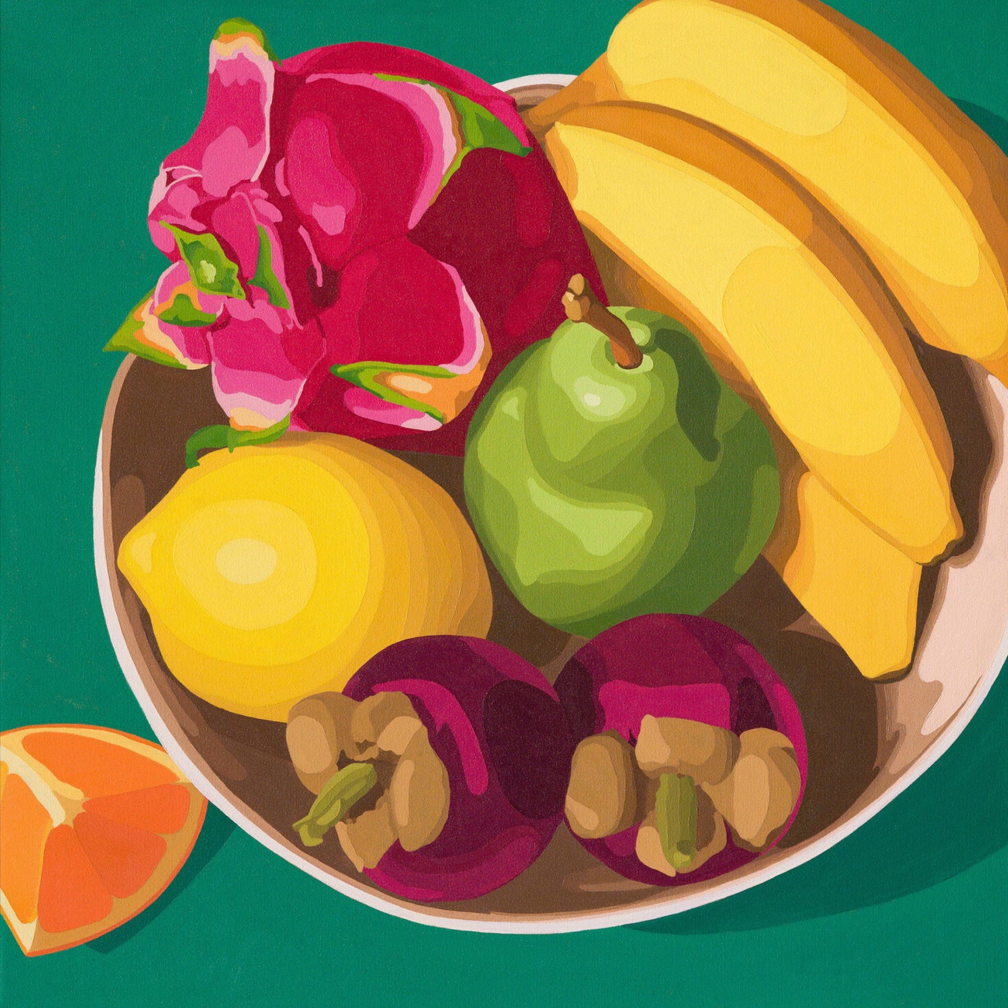 Bowl of Fruit on a sea of green