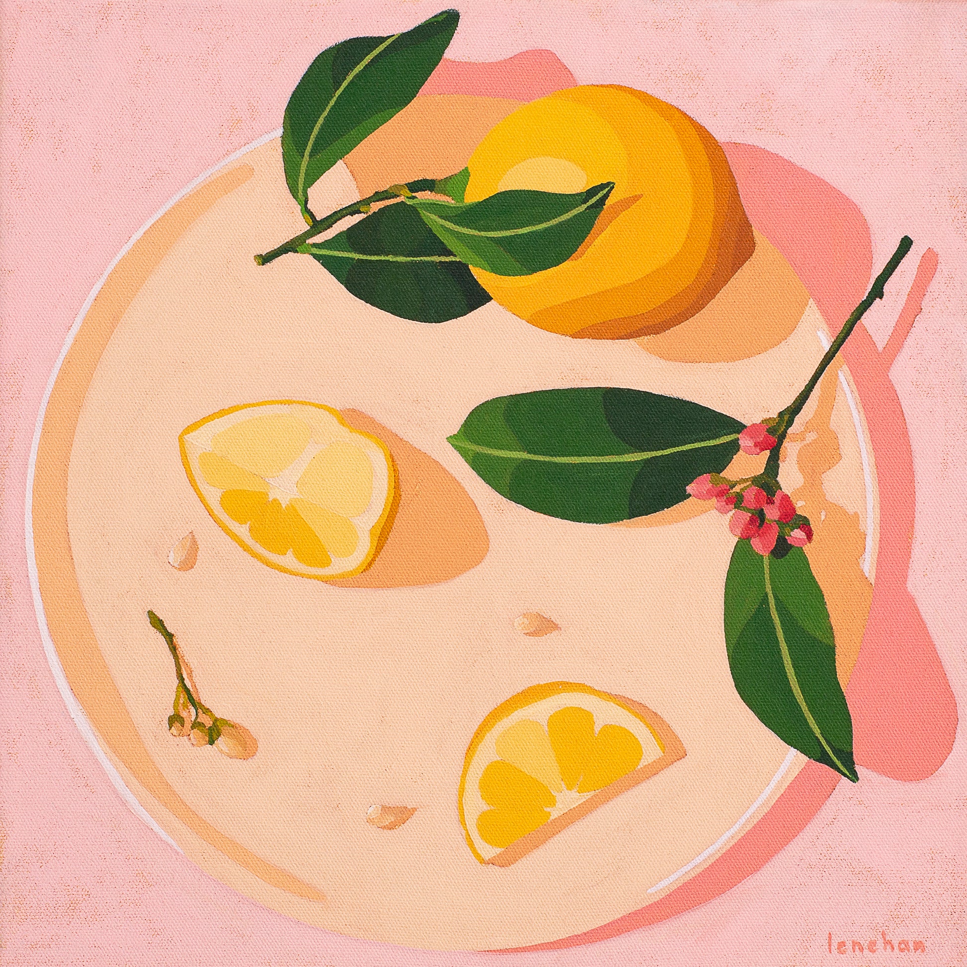 Citrus Whimsy Blush australian oil painting